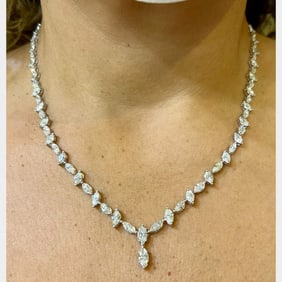Platinum 20.50 Ct. Marquise Diamond Necklace