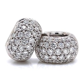 18K White Gold 2.50 Ct. Huggy Earrings