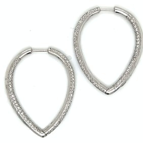 18K White Gold 3.00 Ct. Diamond Inside-Outside Hoo