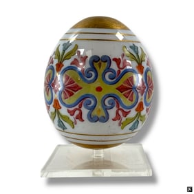 19C Russian Enameled Glass Easter Egg