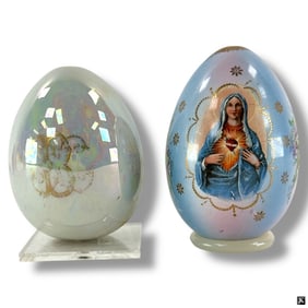 2 19C Russian Porcelain Easter Eggs