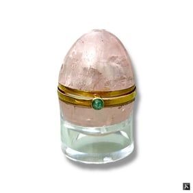 19C Russian Miniature Gem Stone Egg Box