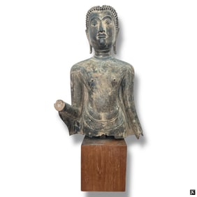 15C Thai Lopburi Bronze Figure of Buddha
