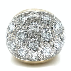 18K White Gold 3.00 Ct. Diamond Glass Domed Ring