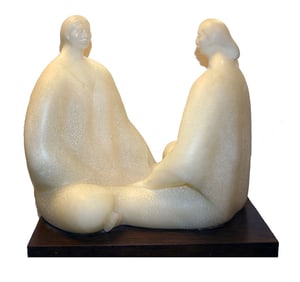 Felipe Castaneda Onyx Sculpture "Two Women"
