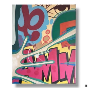 HUGE John Crash Matos Spray Paint on Canvas