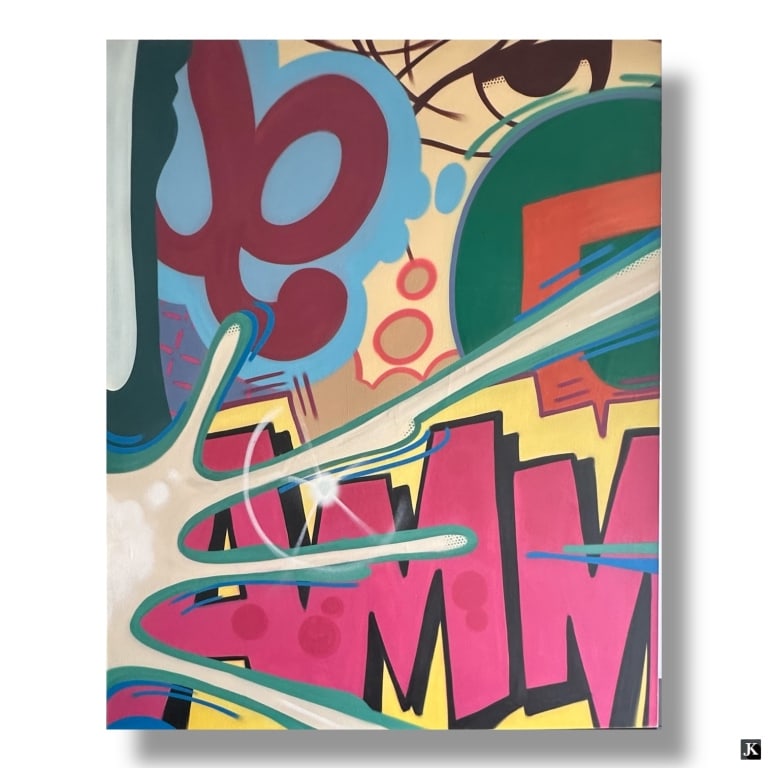 HUGE John Crash Matos Spray Paint on Canvas (1 of 10)