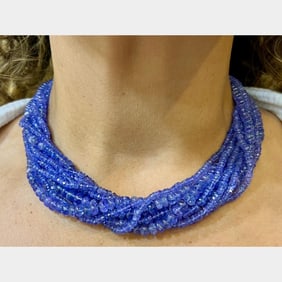 14K Yellow Gold Tanzanite Necklace
