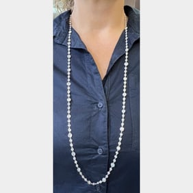 18K White Gold 28.70 Ct. Diamond by the Yard Neckl