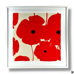Donald Sultan Color Silkscreen "Red Poppies"