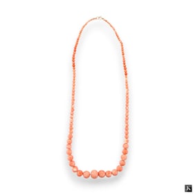 Chinese Coral Beaded Necklace