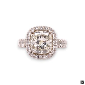 GIA certified 3.64 ct J/SI2 Cushion Brilliant