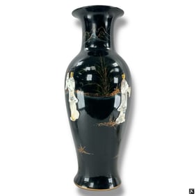 Large Vintage Japanese Enameled Vase