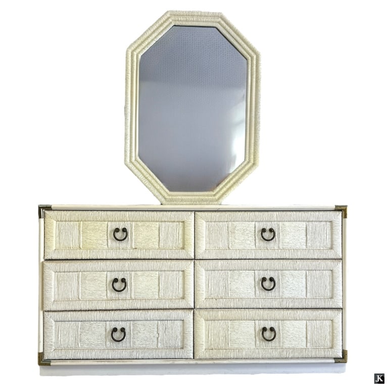 Vintage Rattan Style Dresser & Mirror (1 of 3)