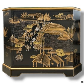 Modern Asian Motif Lacquered Sideboard