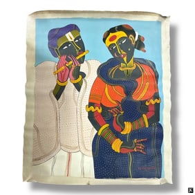 Thota Vaikuntam Acrylic on Canvas "Untitled" COA