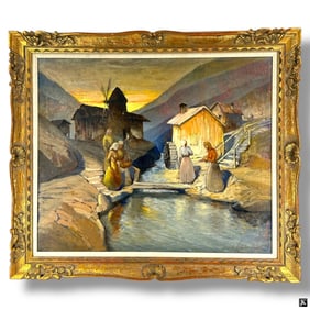 Emil Lindenfeld Oil on Canvas "Old Mills"