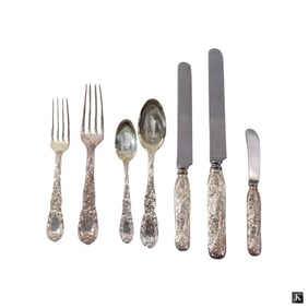 82 Pc Tiffany Chrysanthemum Sterling Flatware Set