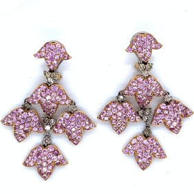 18K Yellow Gold Champagne Diamond & Pink Sapphire