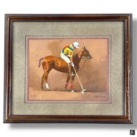 Enrique Castro Oil on Cardboard "60 Yards"