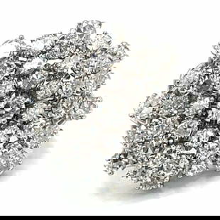 14K White Gold & Palladium 5.65 Ct. Diamond Ring: Item # 12568 Category Rings 14K White Gold & Palladium 5.65 Ct. Diamond Ring Weighing 13.3 grams Set with 41 Diamonds weighing app. 5.65 Ct. F-G Color, VS1-I1 Clarity Ring Size 7.5