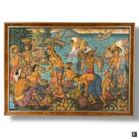 Wayan Nanu, Bali, Acrylic on Canvas "Fisherman"