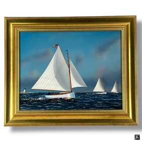 Vernon Broe Oil/Canvas "Catboats off the Coast"