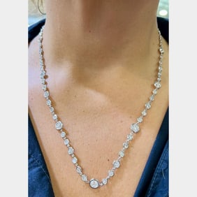 18K White Gold 15.25 Ct. Diamond by the Yard Neckl