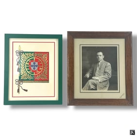Vintage Framed Photograph & Coat of Arms