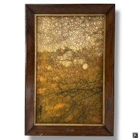 Vintage Asian Batik Painting on Silk
