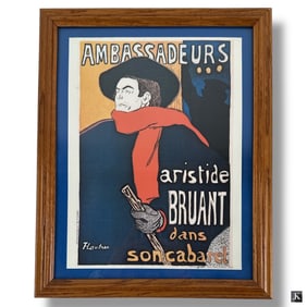 Vintage Framed Toulouse-Lautrec Poster
