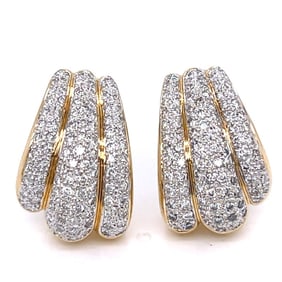 18K Yellow Gold 3.50 Ct. Diamond Earrings