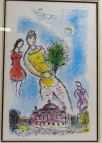 Marc Chagall Lithograph "Dans Le Ciel de l'Opera"