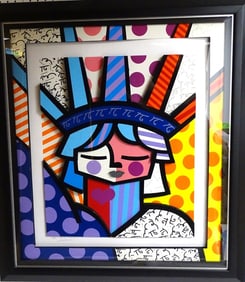 Romero Britto 3-D Mixed Media "Free"