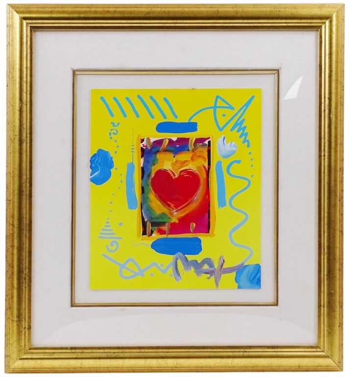 Peter Max Mixed Media on Paper "Heart" (1 of 5)