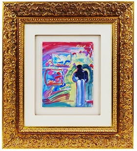 Peter Max Color Print on Paper "Untitled": Peter Max, American (b. 1937)Color Print on Paper "Untitled". Facsimilie signed. Good condition. Measures 10-3/4" x 8-1/2", frame measures 24-1/2" x 22".