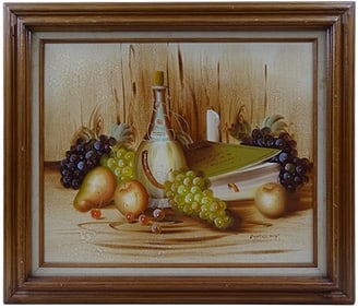 Vintage Oil on Canvas "Still Life" Signed Stanley