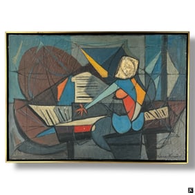 Sara Winston Oil on Canvas "Figural Abstract"