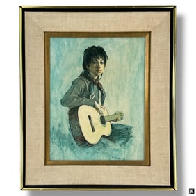 Frank Palmieri Oil Board "Girl with Guitar"