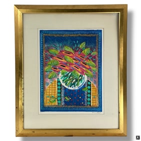 Peggy Feder Lithograph "Floral Fling" Signed