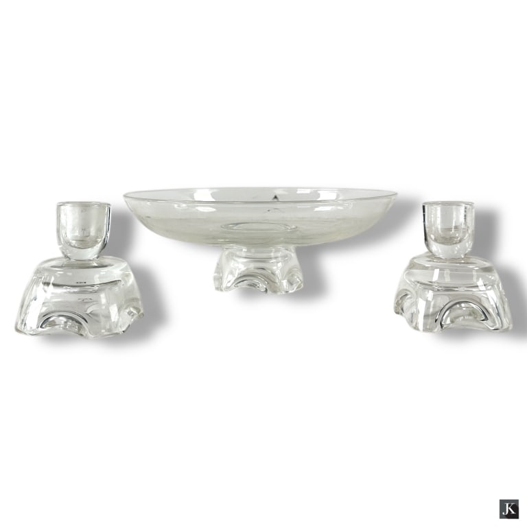 3 Pcs Steuben Crystal Console Set (1 of 3)