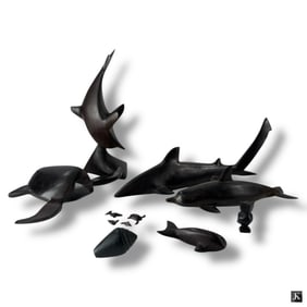 Collection of 11 Mexican Ironwood Animal Carvings