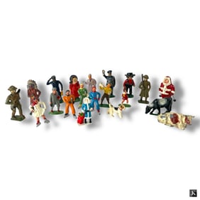 20 Vintage Cast Metal Figures Including Barclay
