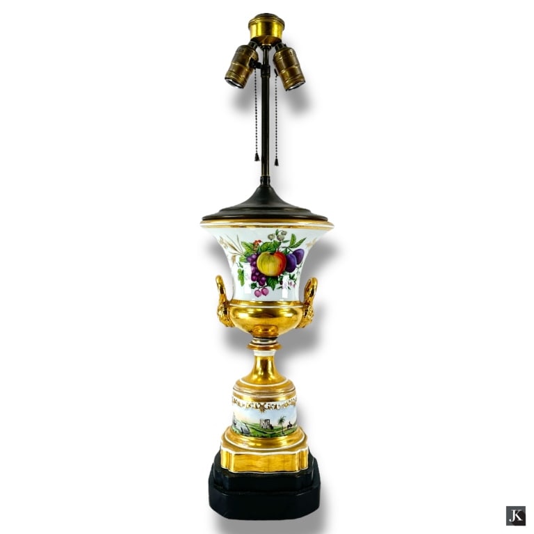 Antique Old Paris Porcelain Urn as Lamp (1 of 4)