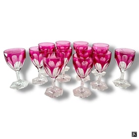 Set of 12 Bohemian Glass Water Goblets