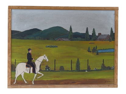 Essie Ward Oil on Masonite "Country Doctor": Essie Treat Ward (American 1902-1981) Folk Art Oil on Masonite "Country Doctor" 1965. Signed and titled by the artist. Inscribed verso. Good condition, measures 18" x 24". Ward's works often depict pi