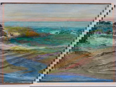 Original Oil on Canvas "Seascape" Signed Bolter