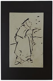 David Bryce Drawing in Clay Sculpture "Thankful"