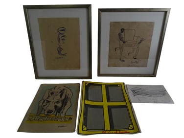 Collection of 5 "After Lichtenstein" Drawings
