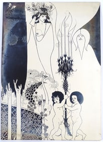 Aubrey Beardsley Lithograph "The Eyes of Herod"